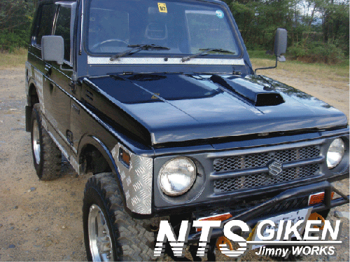 ジムニー用アルミ縞板製ワイパーマウント補強プレートType11 適用車種:JA71(一部車種),JA51(一部車種),JA11,JB31