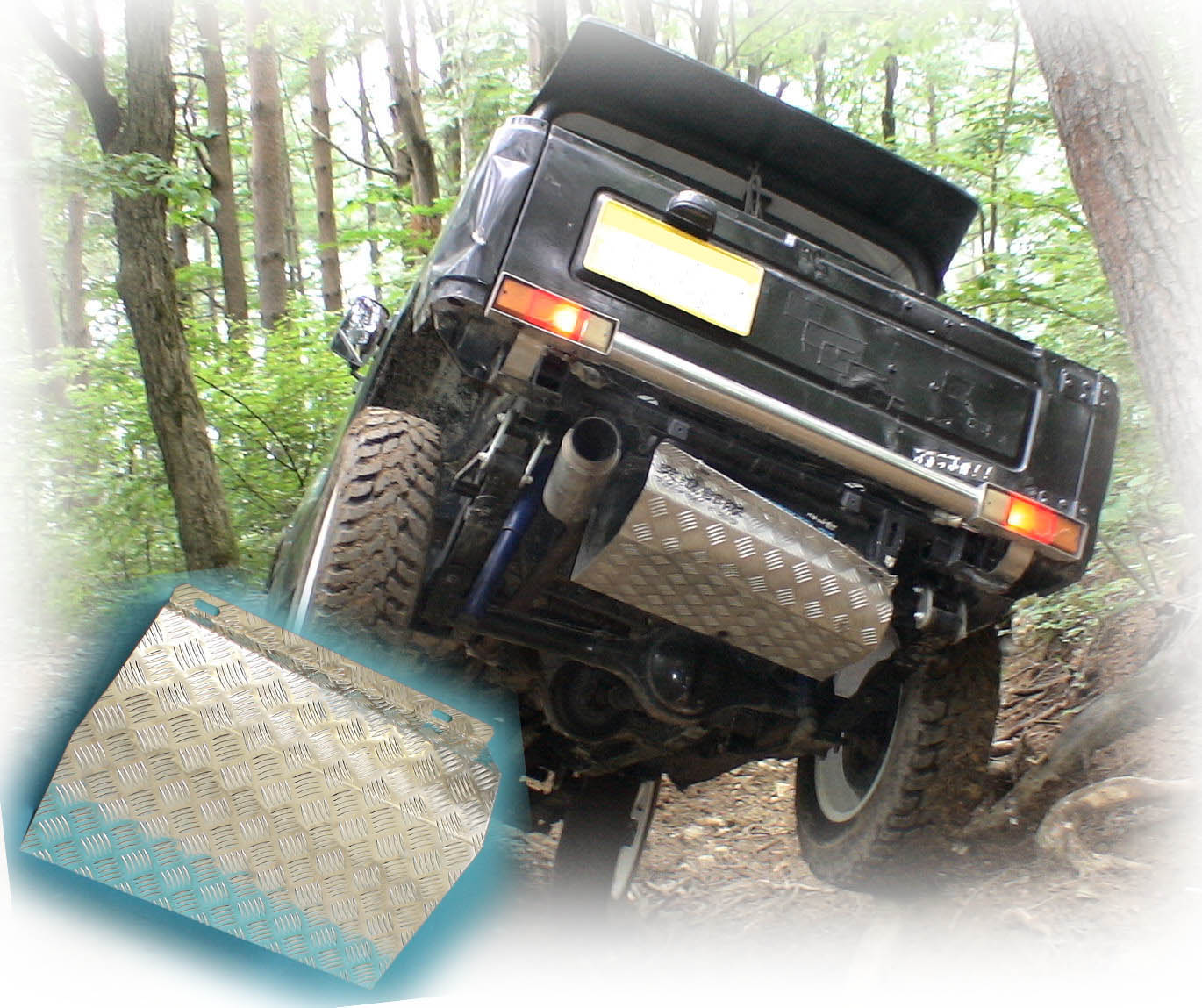 ジムニー用アルミ縞板製タンクガード　適用車種:SJ30SJ40JA71JA51JA11 JB31JA12JA22JB32