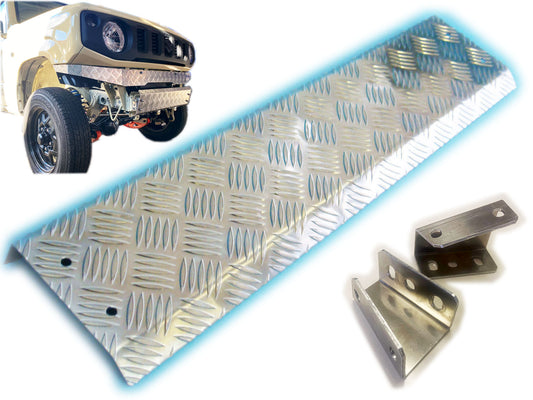 JB64/JB74用アルミ縞板製スキッドバンパー（スキッドガード バンパー フロントバンパー）