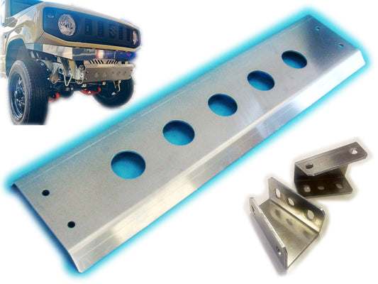 JB64/JB74用ジュラルミン系アルミ4ミリ厚製スキッドバンパー【丸穴タイプ】（スキッドガード バンパー フロントバンパー）