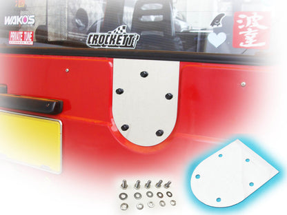 ジムニー用ステンレス製・背面パネル（スペアタイヤプレート）＋取り付けボルト（5式） 適用車種:SJ30JA71JA11等