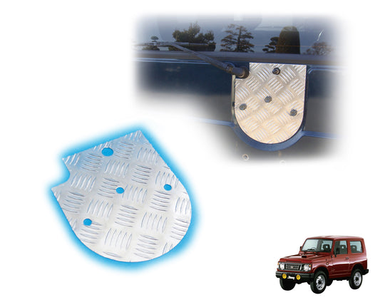 ジムニー【JA22】用アルミ縞板製背面パネル（スペアタイヤプレート）