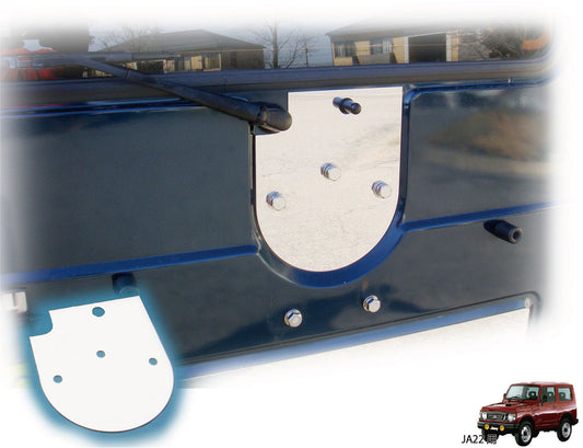 ジムニー【JA22】用ステンレス製・背面パネル（スペアタイヤプレート）