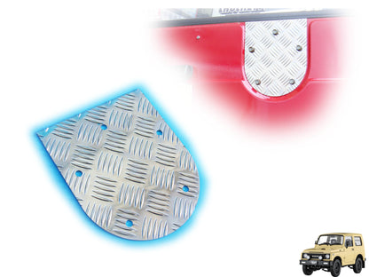 ジムニー用アルミ縞板製背面パネル（スペアタイヤプレート）適用車種:SJ30JA71JA11等