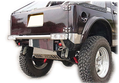 ジムニー・ボディリフト車用ステンレス製リア・ボロ隠しパネル(スリット無し)適用車種:SJ30JA71JA11 JA12JA22JA31等