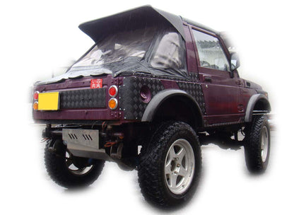 ジムニー・ボディリフト車用ステンレス製リア・ボロ隠しパネル(スリット有り)適用車種:SJ30JA71JA11 JA12JA22JA31等