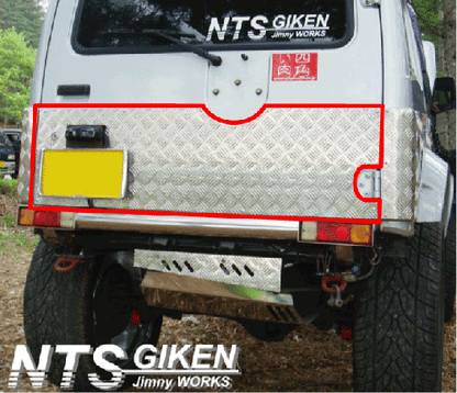 ジムニー【バン用】アルミ縞板製リアゲートアウターパネル【特大サイズ】 適用車種:JA71JA11JA12JA22等のバン(ワゴン)用