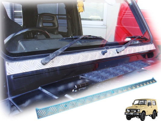 ジムニー用アルミ縞板製ワイパーマウント補強プレートType11 適用車種:JA71(一部車種),JA51(一部車種),JA11,JB31