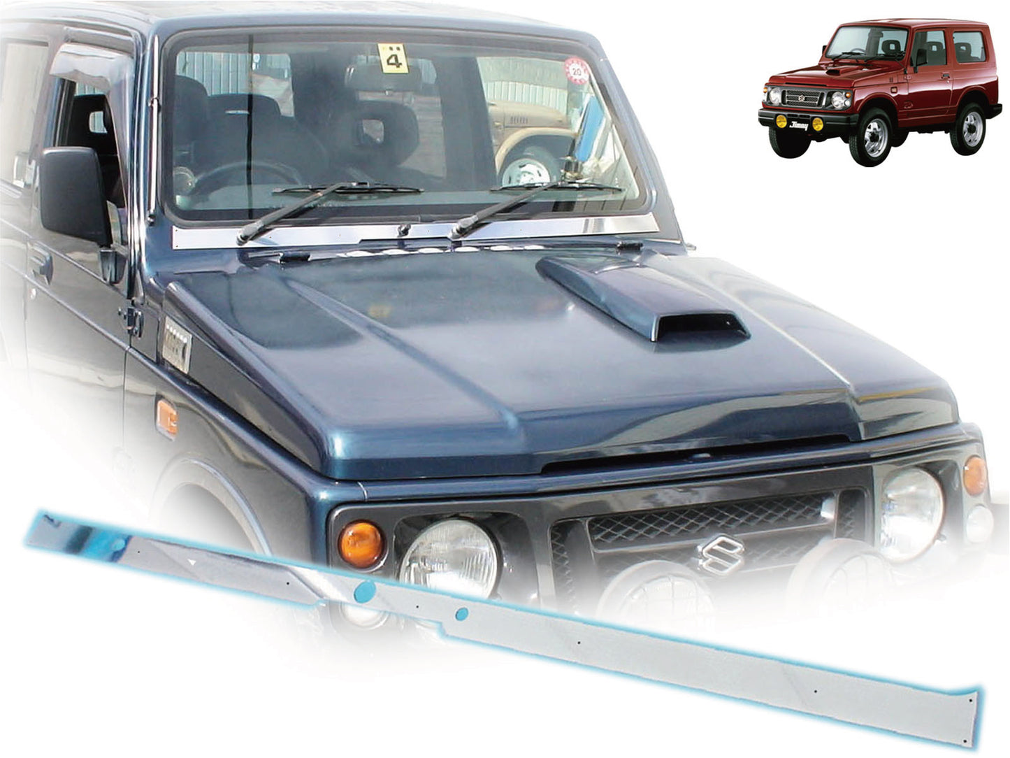 ジムニー用ステンレス製ワイパーマウント補強プレートType22 適用車種:JA12,JA22,JB32
