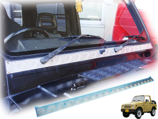 ジムニー用アルミ縞板製ワイパーマウント補強プレートType30 適用車種:SJ30,SJ40,JA71(一部車種),JA51(一部車種)