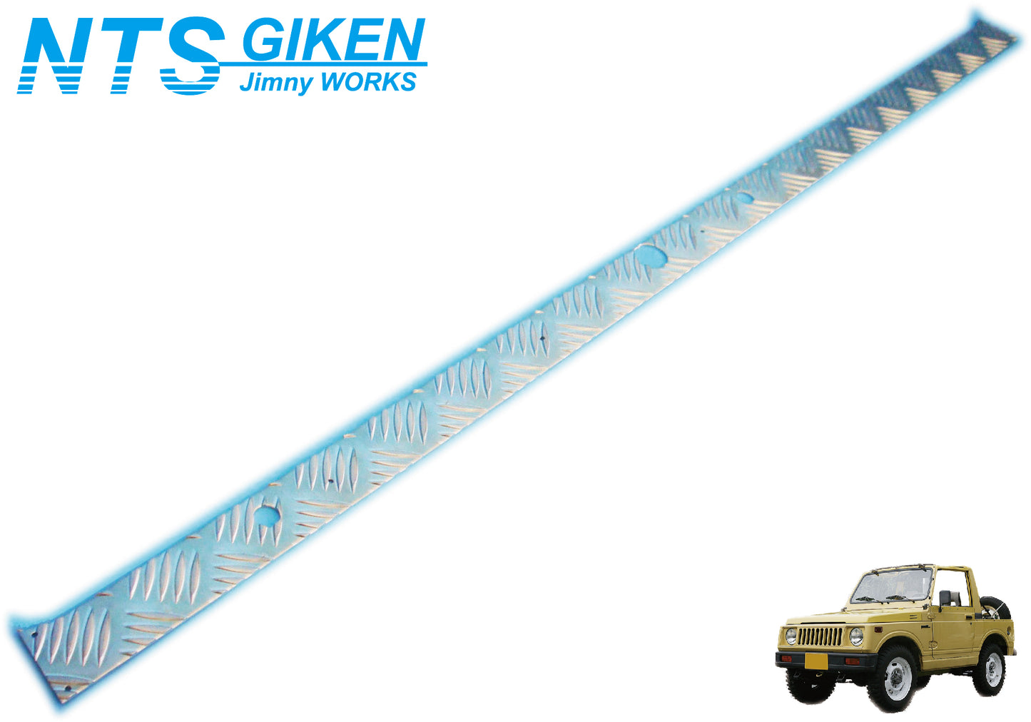 ジムニー用アルミ縞板製ワイパーマウント補強プレートType30 適用車種:SJ30,SJ40,JA71(一部車種),JA51(一部車種)