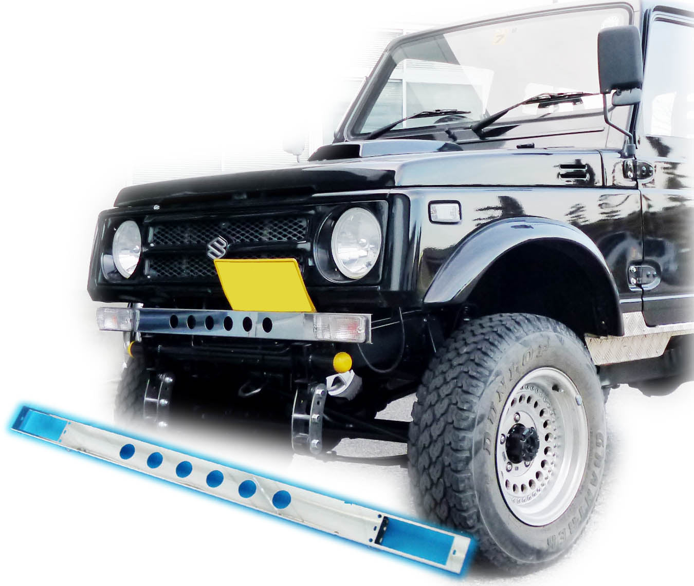 ジムニー用ステンレス製フロントエプロン(丸穴タイプ)適用車種:SJ30,SJ40,JA71,JA51,JA11,JB31