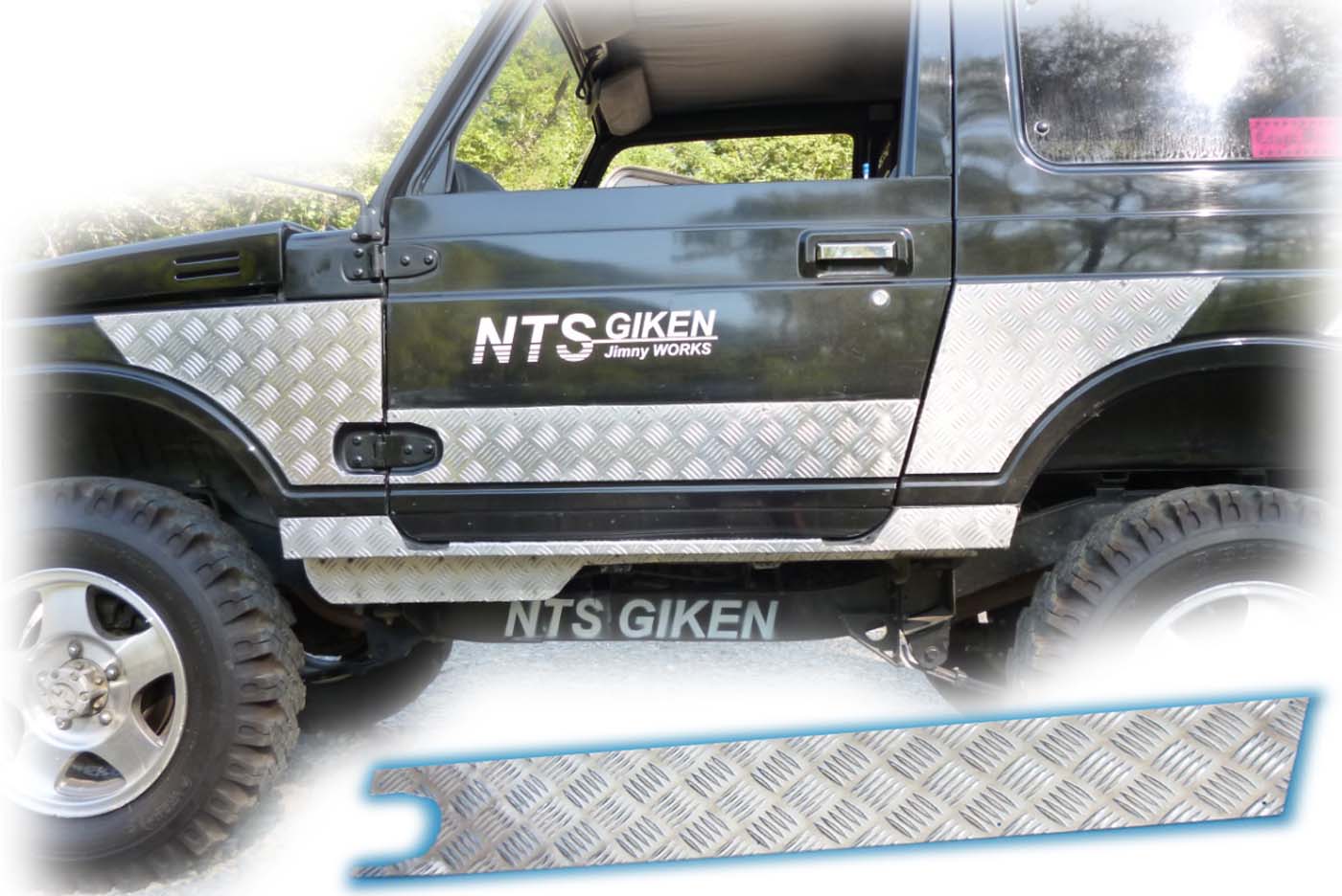 ジムニー用アルミ縞板製ドアーガード【ハーフタイプ】SJ30 JA71 JA11 JB31 JA12 JA22 ドアガード